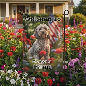 Regalo para amantes de los Cockapoo, Bandera de jardín Cockapoo / Bandera para perros al aire libre / Regalos navideños Cockapoo, Regalos Cockapoo personalizados, Amante de los Cockapoo