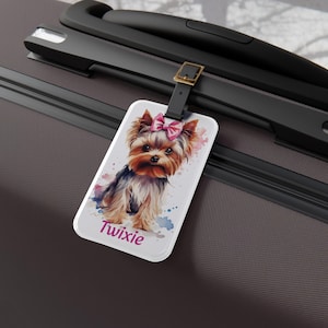 Personalized Luggage Tag with Yorkie | Personalized Bag Tag | Personalized Luggage Tag | Yorkie Lover Gift Idea