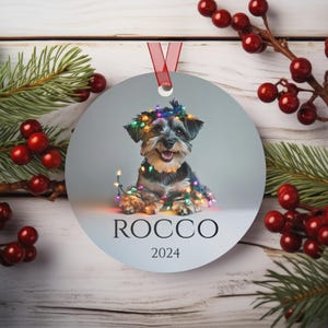 Miniature Schnauzer Christmas Ornament, Miniature Schnauzer Gift, Custom Dog Ornament, Schnauzer Lovers Gift Idea, Dog Lover Ornaments