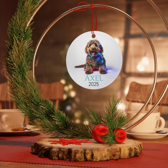 Labradoodle Christmas Ornament | Custom Dog Name Ornament | Labradoodle Mom Gift | Doodle Dog Lover Holiday Decor