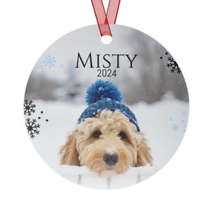 Goldendoodle Christmas Ornament | Custom Dog Name Ornament | Goldendoodle Mom Gift | Doodle Dog Lover Holiday Decor