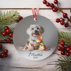 Custom Maltese Christmas Ornament, Maltese Gift Idea, Custom Dog Ornament, Maltese Lovers Gift Idea, Maltese Christmas Custom Dog Ornament