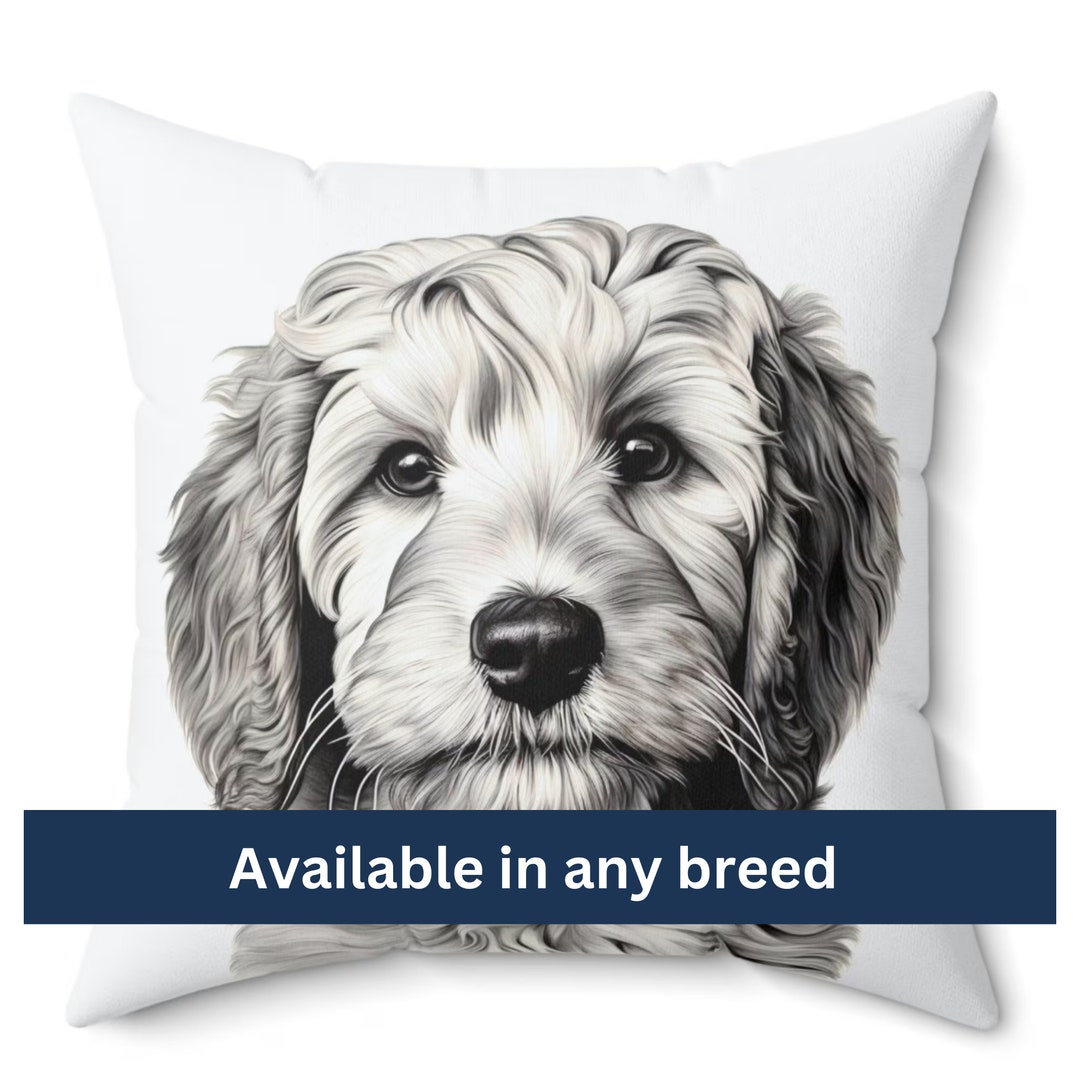 Personalized Goldendoodle Throw Pillow, Custom Pet Pillow, Unique Home