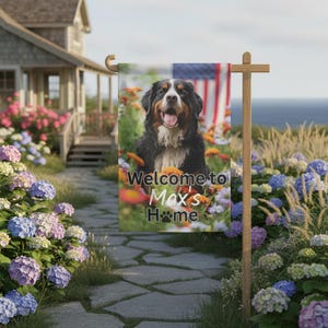 Bernese Mountain Dog Personalized Flag, Custonizable  Flag, Bernese Mountain Dog Autumn Flag, Autumn Home Decor, Seasonal Garden Decor