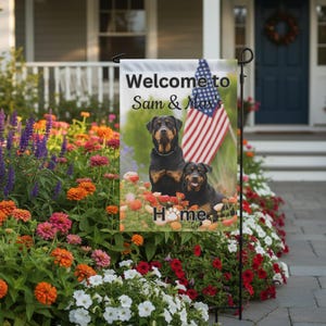 Twee Rottweiler Lover Gift, Rottweiler Lentetuin Vlag, Outdoor Herfst Hond Vlag, Rottweiler Kerstcadeaus, Rottweiler Zomercadeau