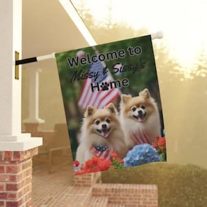 Custom Pomeranian Garden Flag | Custom Dog Flag | Outdoor Dog Flag |  Pomeranian Christmas Gifts, Custom Personalized Gift for Dog Lovers