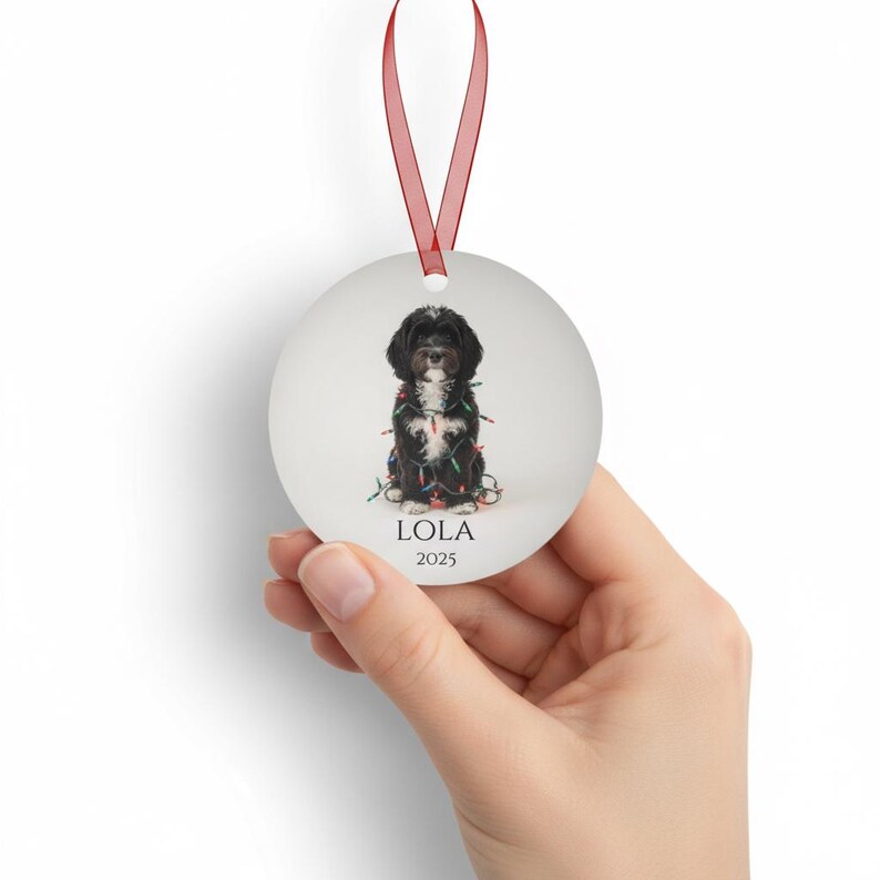 Idée cadeau Cavapoo, décoration de Noël Cavapoo, décoration de chien personnalisée, idée cadeau pour les amateurs de Cavapoo, cadeau Cavapoo, Black and White