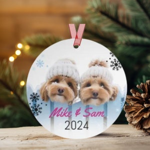 Personalized Two Cockapoo&#39;s Christmas Ornament, Custom Ornament,  Dog Lover Gift, Cockapoo Gift Idea, Cockapoo Mom Gift, Cockapoo Ornament