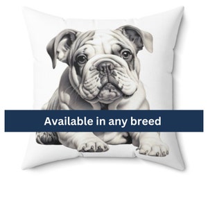 Personalized Bulldog Throw Pillow, Custom Pet Pillow, Home Decor for Dog Lovers, Personalized Pet-inspired Pillow, Bulldog Lovers gift