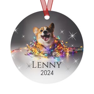Welsh Corgi Christmas Ornament, Custom Dog Ornament, Corgi Gift Idea, Dog Name Ornament, Custom Dog Owner Gift, Welsh Corgi Lover&#39;s Gift