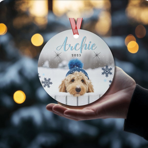 Goldendoodle Christmas Ornament, Custom Dog Ornament, Dog Name Ornament, Goldendoodle  Ornament, Dog Lover Ornaments, Dog Name Ornament