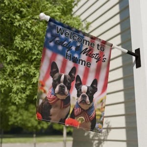Two Boston Terriers Lover Gift,  Boston Terrier Garden Flag | Outdoor Dog Flag | Boston Terrier Christmas Gifts, Custom Boston Terrier Gifts