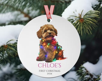 Décoration de Noël Maltipoo, idée cadeau Maltipoo, ornement de chien personnalisé, idée cadeau pour les amoureux de Maltipoo, décoration de Noël chien Maltipoo