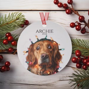 Golden Retriever Christmas Ornament, Custom Dog Ornament, Golden Retriever Lovers Gift Idea, Dog Lover Ornaments, Dog Name Ornament