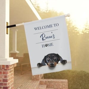 Seasonal Dachshund Garden Flag | Spring Flag | Christmas Dog Flag | Dachshund Lovers |  Dachshund Lovers Gift Ideas, Custom Dachshund Gifts