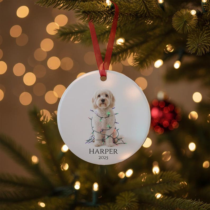Idée cadeau Cavapoo, décoration de Noël Cavapoo, décoration de chien personnalisée, idée cadeau pour les amateurs de Cavapoo, cadeau Cavapoo, White