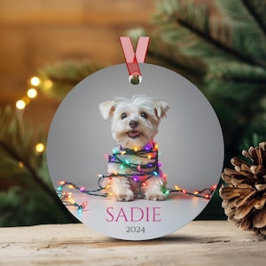 Miniature Schnauzer Christmas Ornament, Miniature Schnauzer Gifted, Custom Dog Ornament, Miniature Schnauzer Mom Gift Idea
