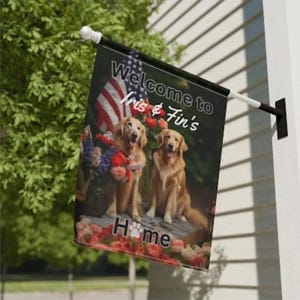 Cadeau twee golden retrievers, tuinvlag golden retriever | Hondenvlag buiten | Golden retriever-kerstcadeau, golden retriever-cadeau