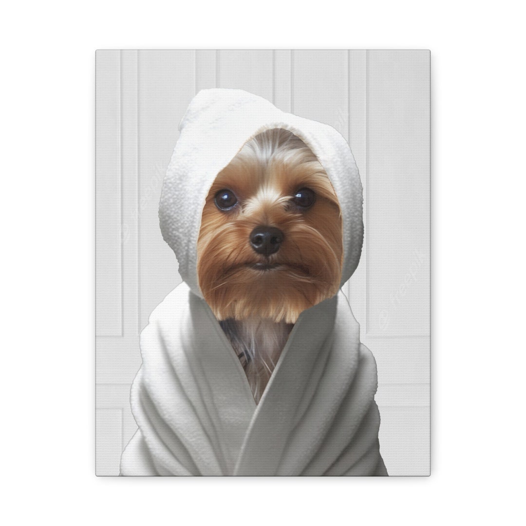 Yorkie Bathroom Wall Art Yorkie Bath Art Dog Bath Art - Etsy