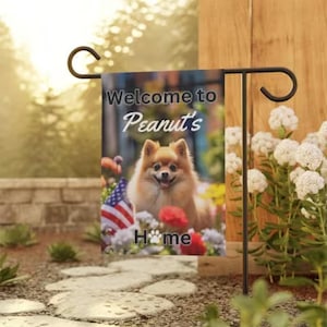 Pomeranian Garden Flag | Custom Dog Flag | Outdoor Dog Flag |  Pomeranian Christmas Gifts, Custom Personalized Gift for Dog Lovers