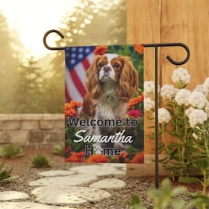 Cavalier King Charles Spaniel Lover Gift, Cavalier King Charles Garden Flag, Outdoor Dog Flag, Cavalier King Charles Spaniel  Christmas Gift