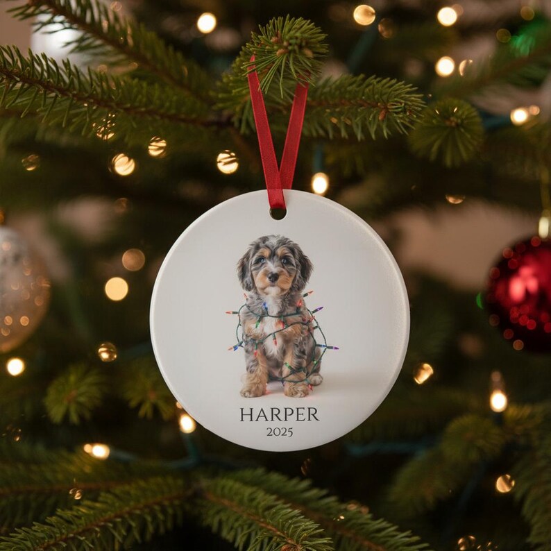 Idée cadeau Cavapoo, décoration de Noël Cavapoo, décoration de chien personnalisée, idée cadeau pour les amateurs de Cavapoo, cadeau Cavapoo, Merle