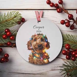Adorno navideño Goldendoodle, regalo para perro Goldendoodle, adorno personalizado para perro, idea de regalo para amantes de los perros Goldendoodle, adorno para amantes de los perros