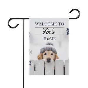 Bandeira sazonal de Golden Retriever, Bandeira de jardim de Golden Retriever para o outono, Bandeira de verão, Presente de inverno para amantes de Golden Retriever, Bandeira de jardim de Golden Retriever para a primavera