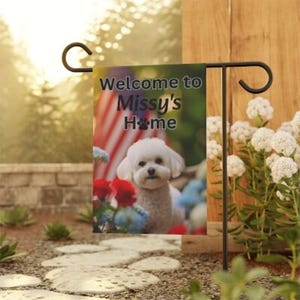 Bandiera personalizzata stagionale Bichon Frise, bandiera primaverile Bichon Frise, bandiera autunnale Bichon Frise, decorazione estiva, bandiera invernale Bichon Frise per portico
