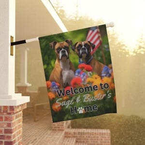 Two Boxer Lover Gift,  Boxer Garden Flag | Outdoor Dog Flag | Boxer Christmas Gifts, Custom Boxer Gifts, Boxer Mom Gift, Boxer Lover Gift