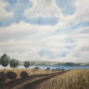 Original Watercolor Landscape Painting 9x12