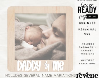 Dad & Me Photo Frame Magnet | Gifts for Father's Day | Father's Day | Gift | SVG | Laser Cut File | Glowforge Ready | Daddy