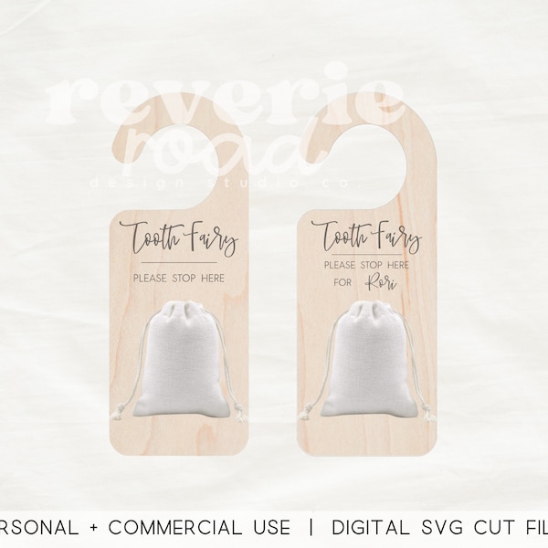Tooth Fairy Stop Here Hanger | Door Hanger SVG Laser Cut File