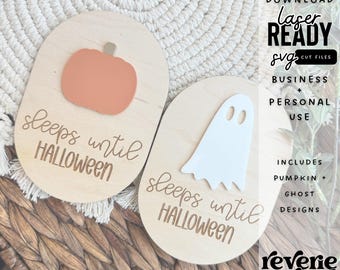 Imán de cuenta regresiva de Halloween / Duerme hasta Halloween / Decoración de Halloween / SVG / Archivo cortado con láser / Probado con láser / Listo para Glowforge