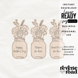 Flowers for Mom Sign Plaque DIY | Mother's Day | Gift | SVG | Laser Cut File | Glowforge Ready
