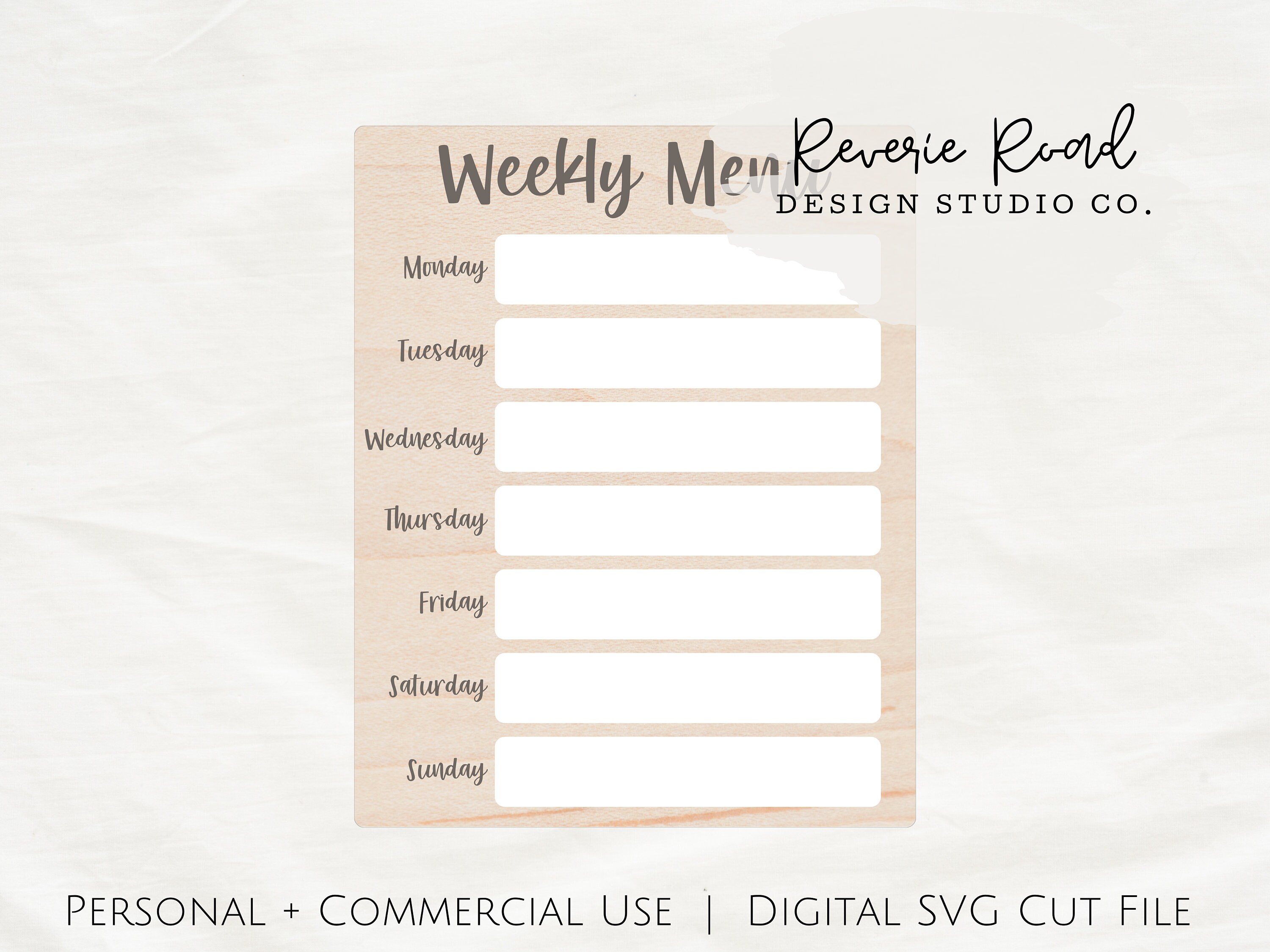 Dry Erase Weekly Menu Planner Meal Planner Dinner Menu Etsy