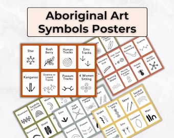 Aboriginal Symbols Flash Cards - Designed for Early Childhood Education EYLF Teacher