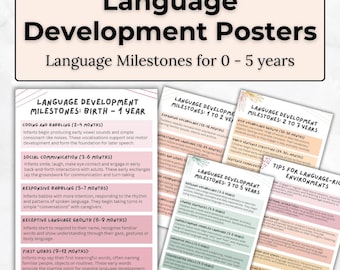 Language Development Poster Set – Ages 0–5 | Printable PDF