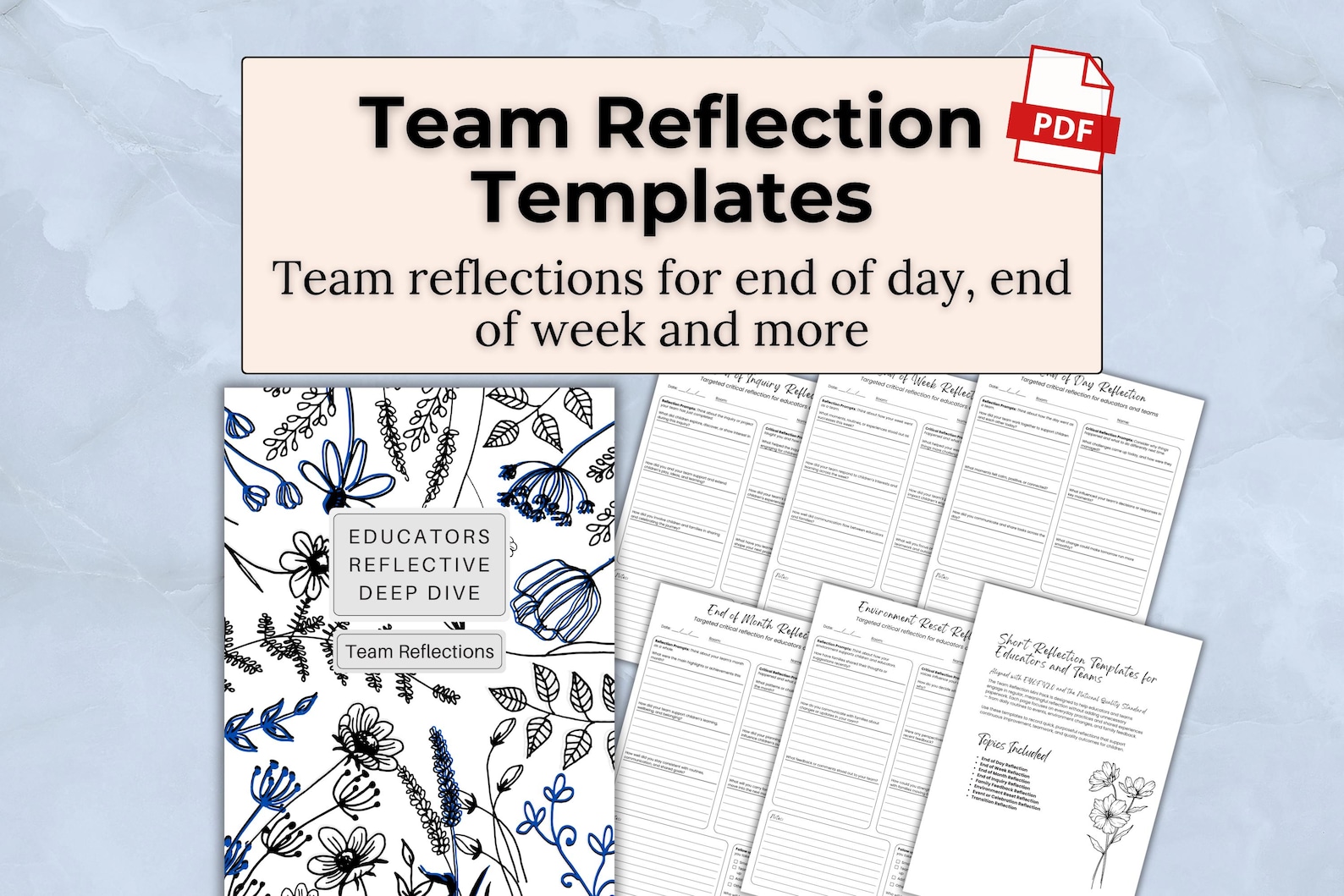 Team Reflection Mini Pack – Reflection Templates for Early Childhood ...