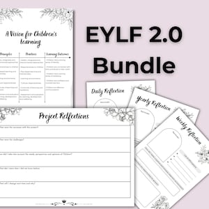 BUNDLE - Posters and Cheat Sheets EYLF 2.0, Learning Story and Critical Reflection Templates-  Minimalist Design