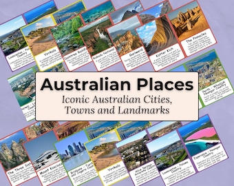 Australian Places - Printable PDF Flashcard Set for Children & Educators