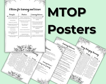 MTOP 2.0 Updated Posters and Cheat Sheets - Minimalist Design for Learning Outcomes, Principles and Practices Early Years Learning Framework