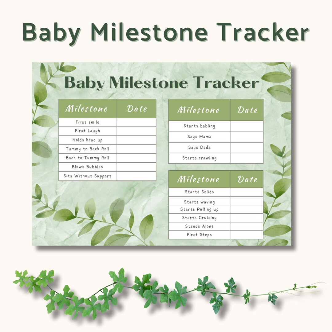 Digital Baby Milestone Tracker Capture Document and Etsy