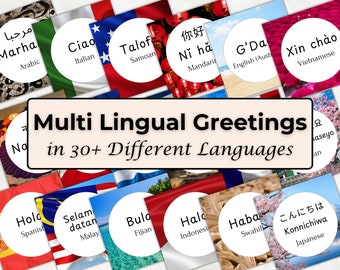 Multilingual Greeting Signs from Diverse Cultures - Designed for Early Childhood Education EYLF Teacher