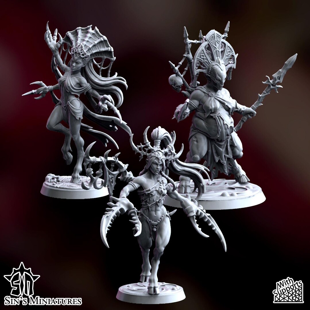 Female Daemonic Trio / 3 Models / Wargaming Proxies - Licensed Printing ...