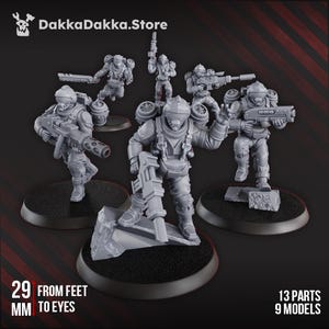 Fuerzas Especiales Phaeton / Modelos prefabricados o kit de montaje / Soldados de ciencia ficción con mochilas propulsoras / Proxies para escaramuzas de juegos de guerra - Impresión con licencia