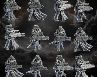 Heavy Sisters Squad / Sci Fi Female Soldiers / 12 models / Wargaming Proxies - Licensed Printing