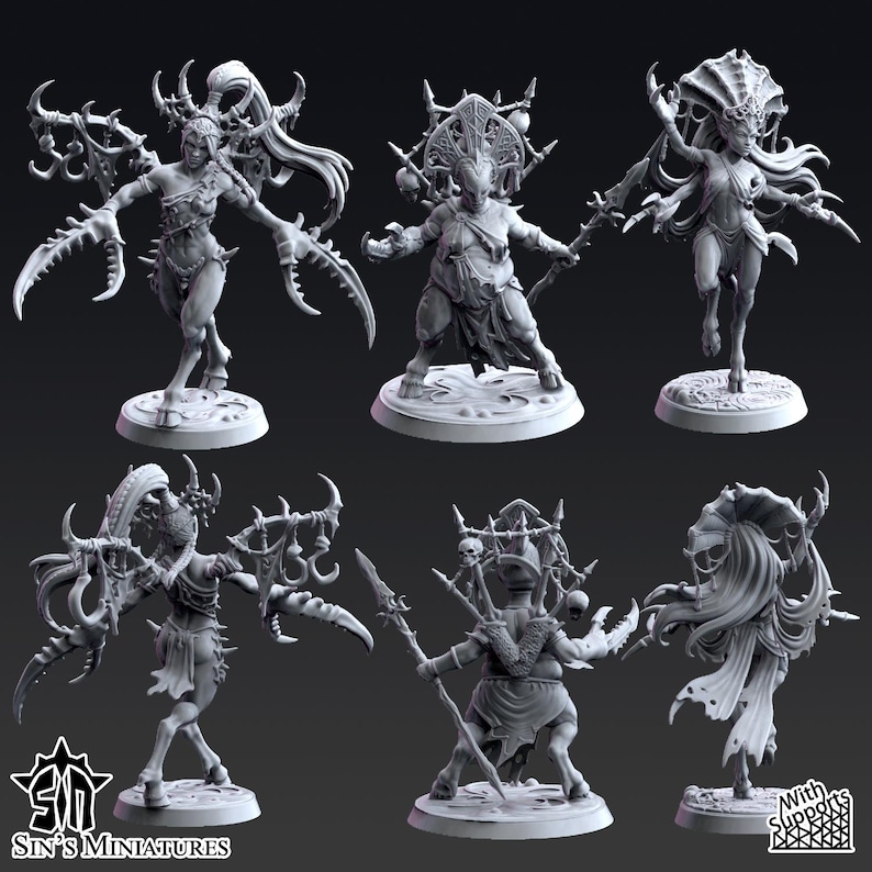Female Daemonic Trio / 3 Models / Wargaming Proxies - Licensed Printing ...