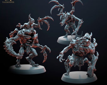 Cursed and Dazing Horrors / Sci Fi Fantasy Abomination Mutants / 8 or 16 Models / Skirmish Wargaming Proxies - Licensed Printing
