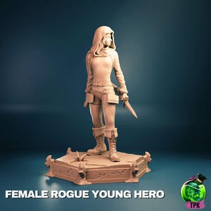 Female Rogue Young Hero / 2 Poses / 32mm or 75mm scale /  D&D / RPG - TPK Labs Licensed Printing